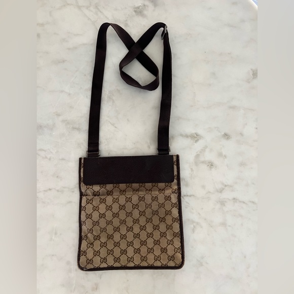 Gucci Beige/Brown GG Canvas and Leather Shoulder Bag - Picture 1 of 3